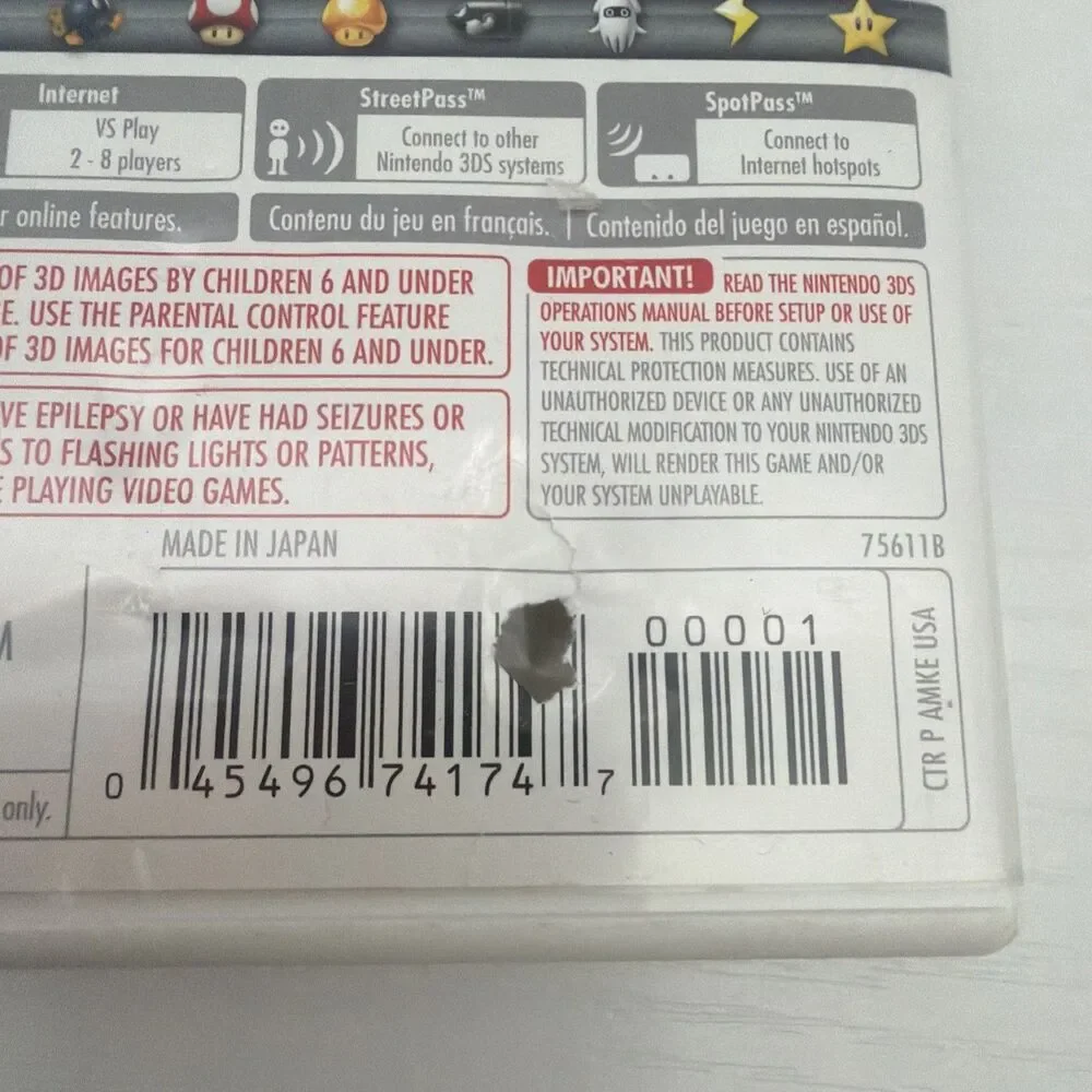 Mario Kart 7 Nintendo 3DS Complete CIB Manual Inserts Tested - Damaged Case